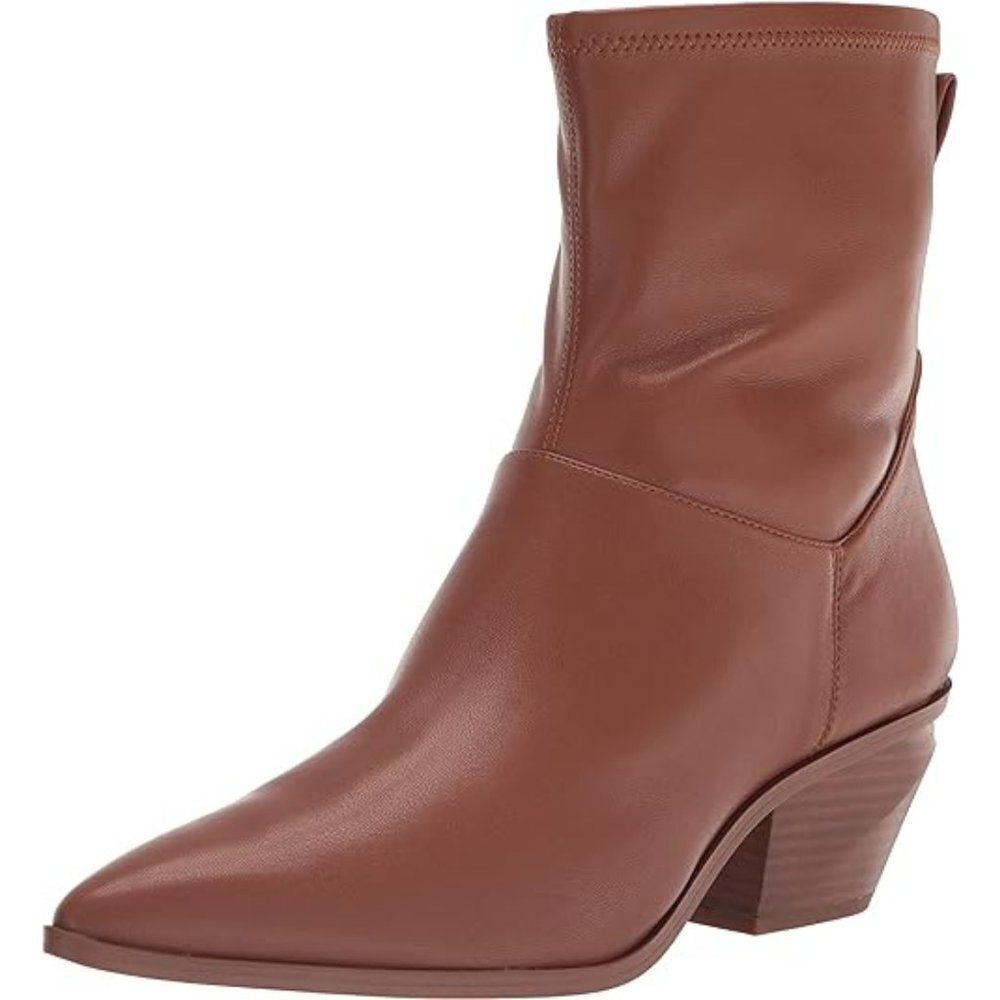 Franco Sarto Women's Siena Brown Faux Leather Sammi Ankle Boots Size 11 NWT